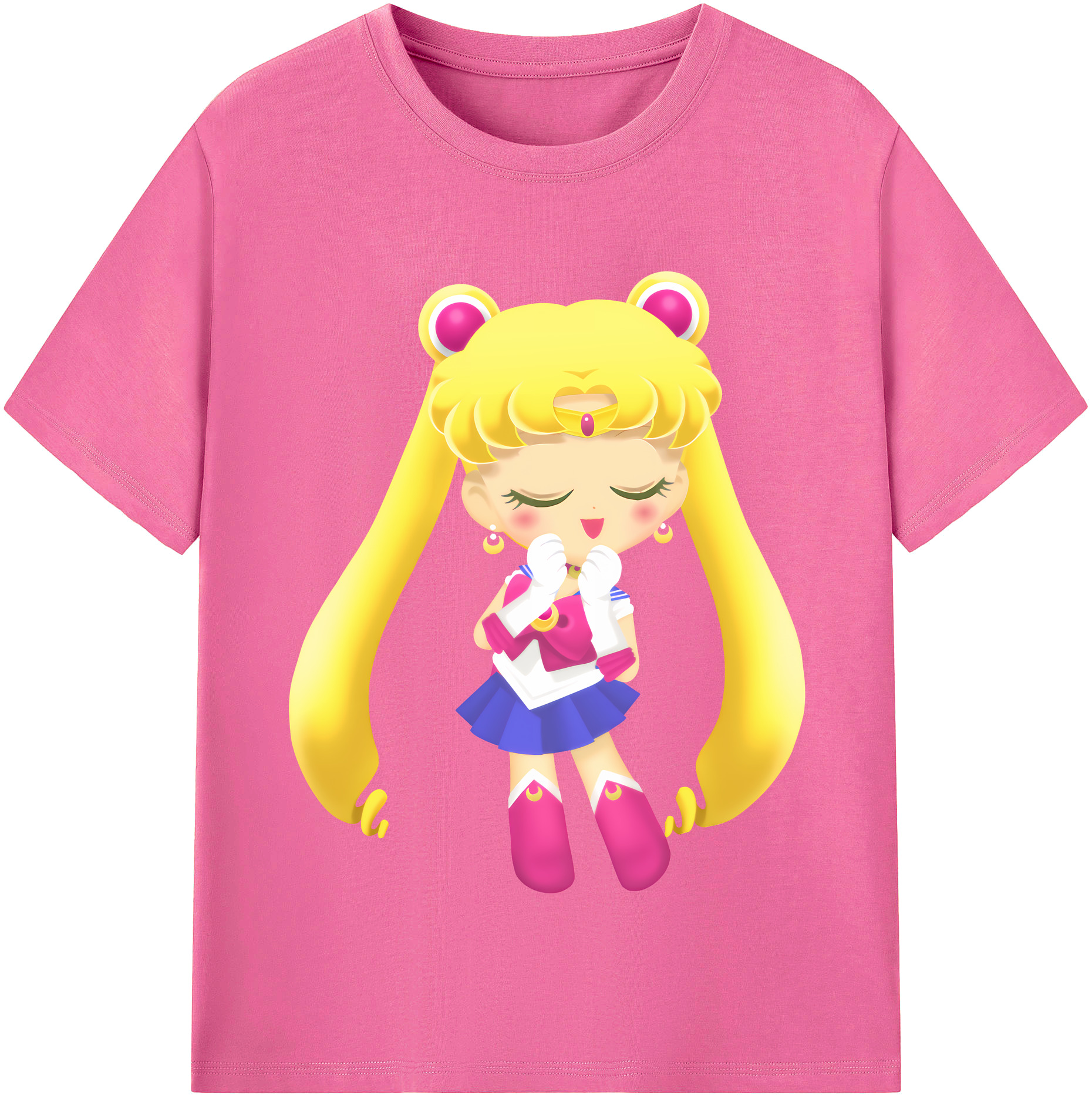（画像用） 美少女戦士セーラームーン 月野 うさぎ つきの うさぎ Sailor Moon Tsukino Usagi レディースカジュアルプリントTシャツ（綿100％）